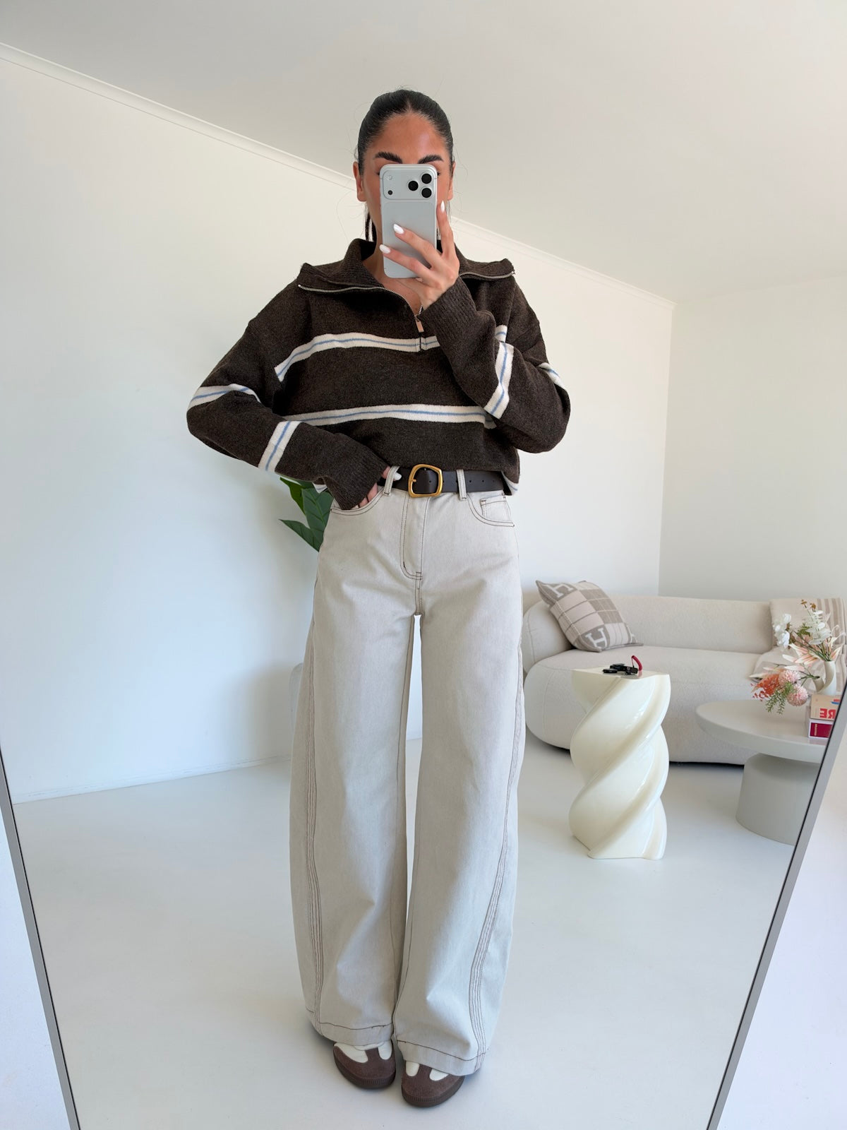 BJG-F32630-4 JEANS BARREL HAZEL MILK
