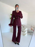 TAILLEUR PLUME BORDEAUX