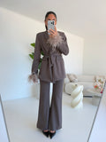 TAILLEUR PLUME TAUPE