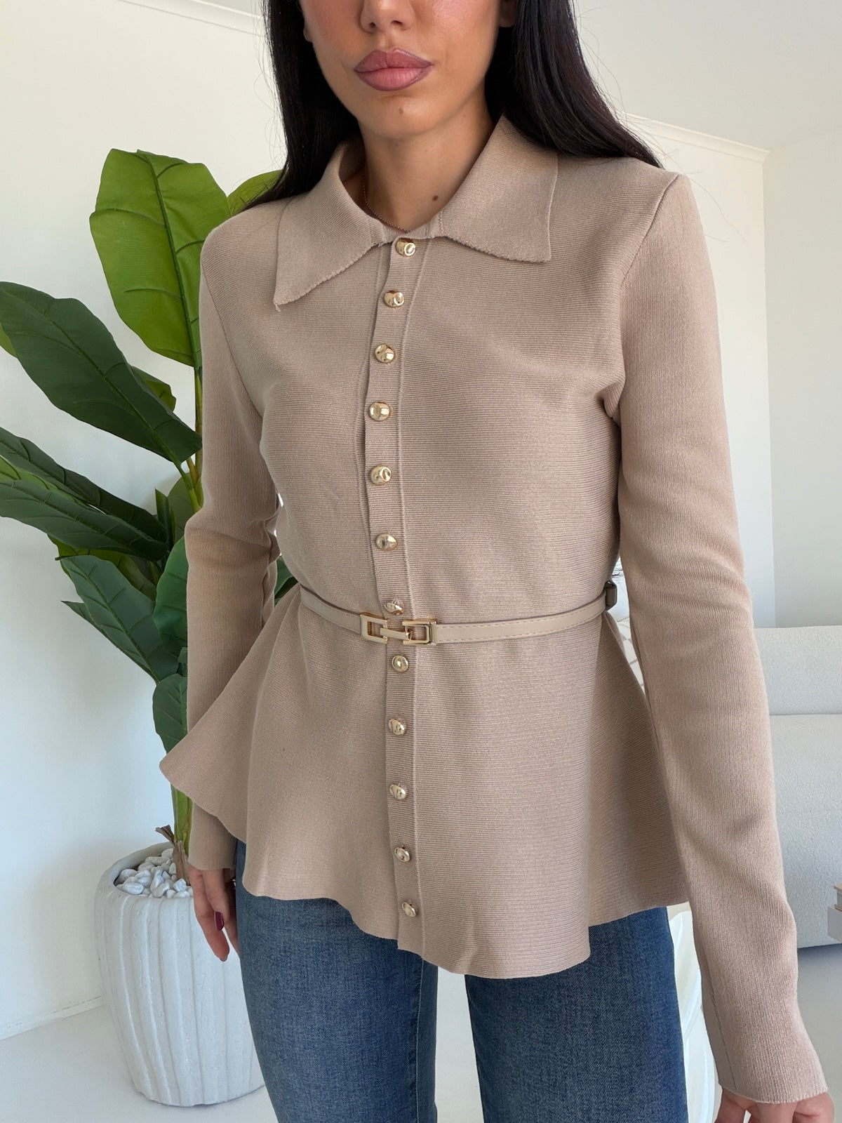 MCY06022-PULL+CINTURA TAUPE