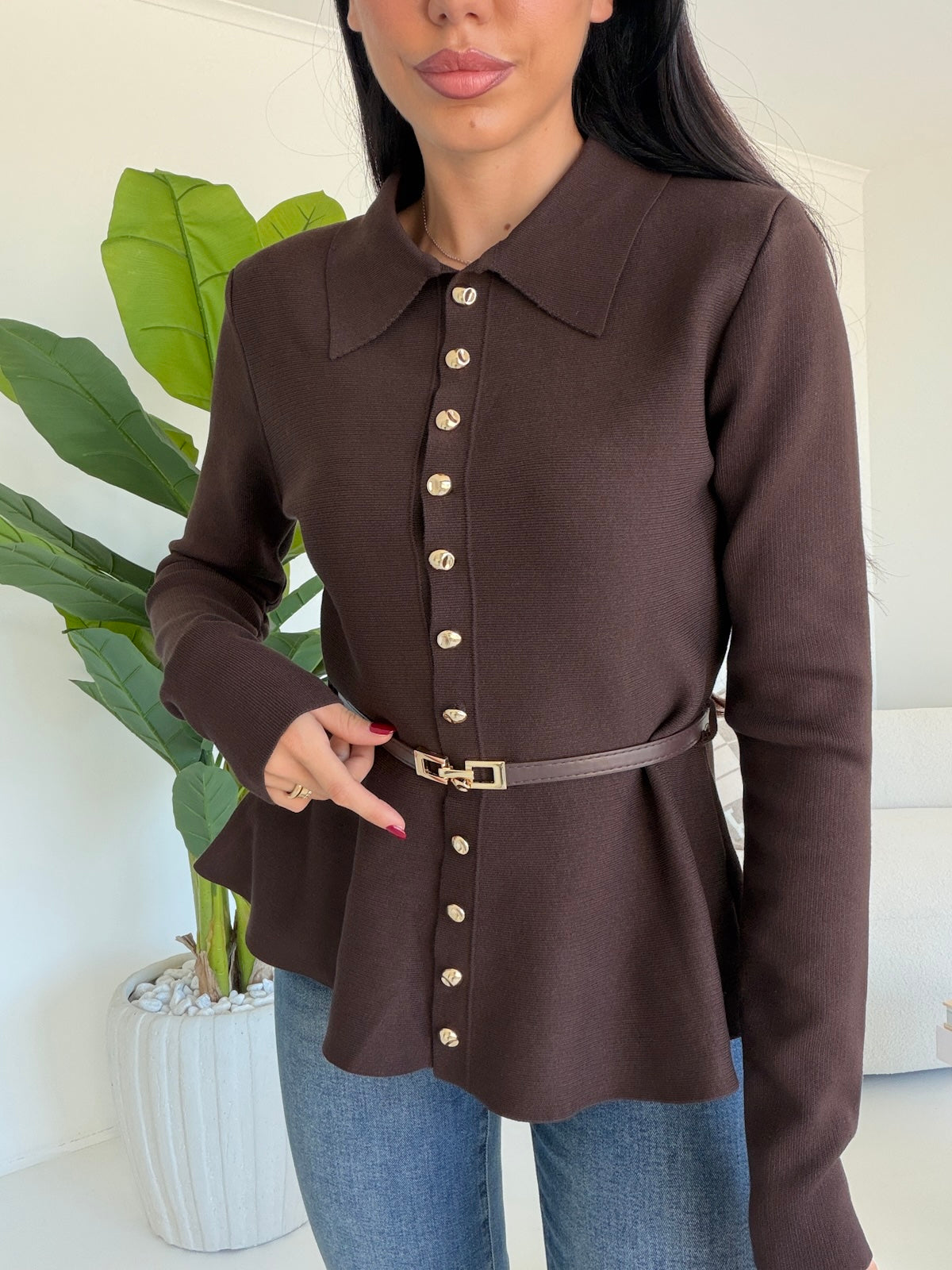 MCY06022-PULL+CINTURA CHOCO