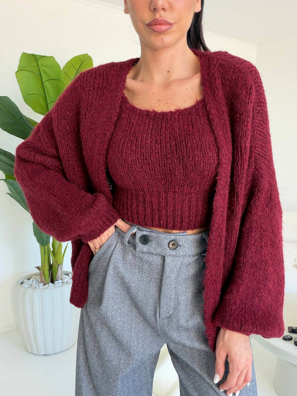 3512-TWINSET JASMINE BORDEAUX