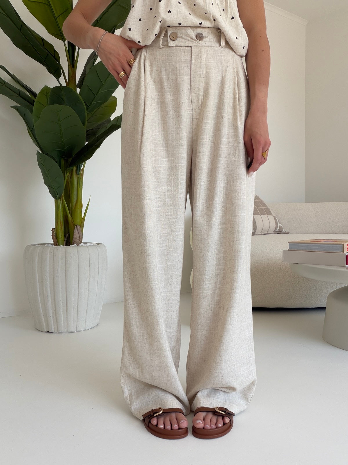 PANTALONE PALAZZO MUST BURRO
