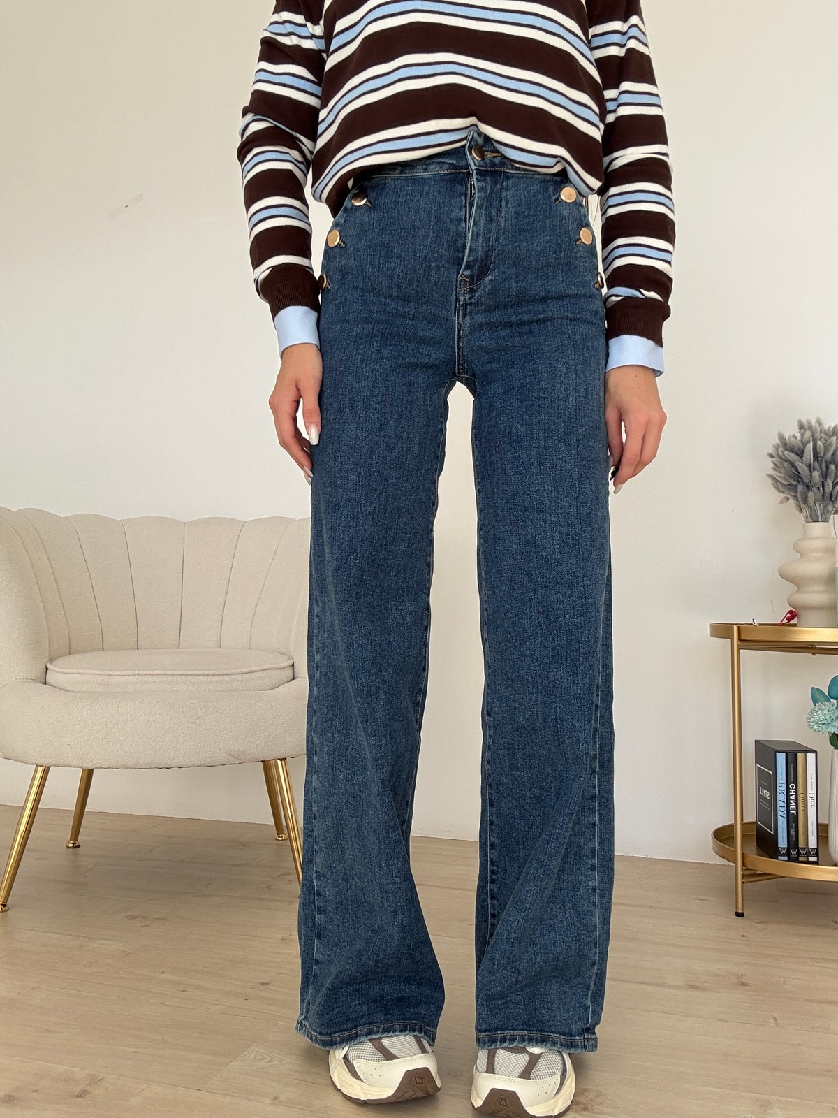 SJ1445-JEANS BOTTONI ORO JOLIE