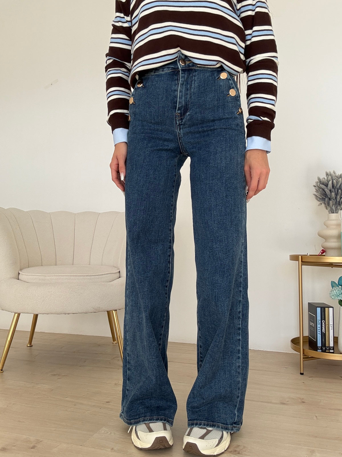 SJ1445-JEANS BOTTONI ORO JOLIE