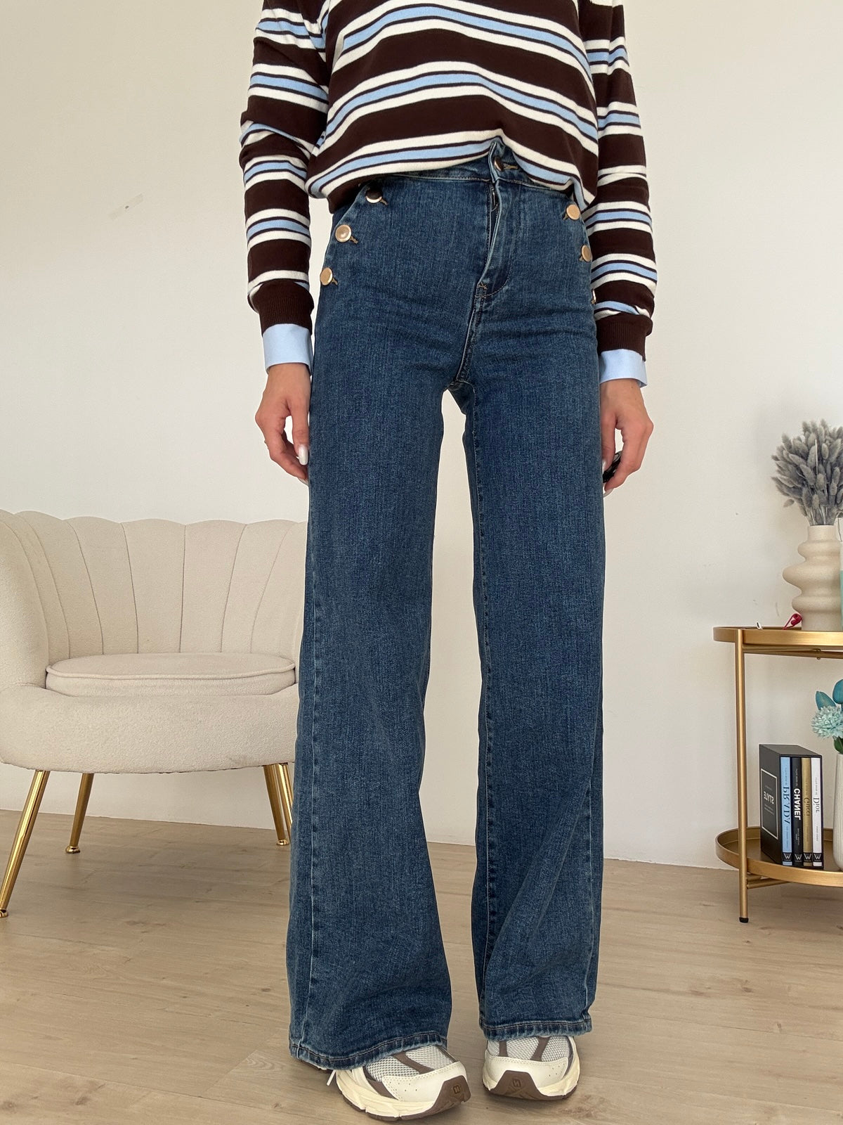 SJ1445-JEANS BOTTONI ORO JOLIE