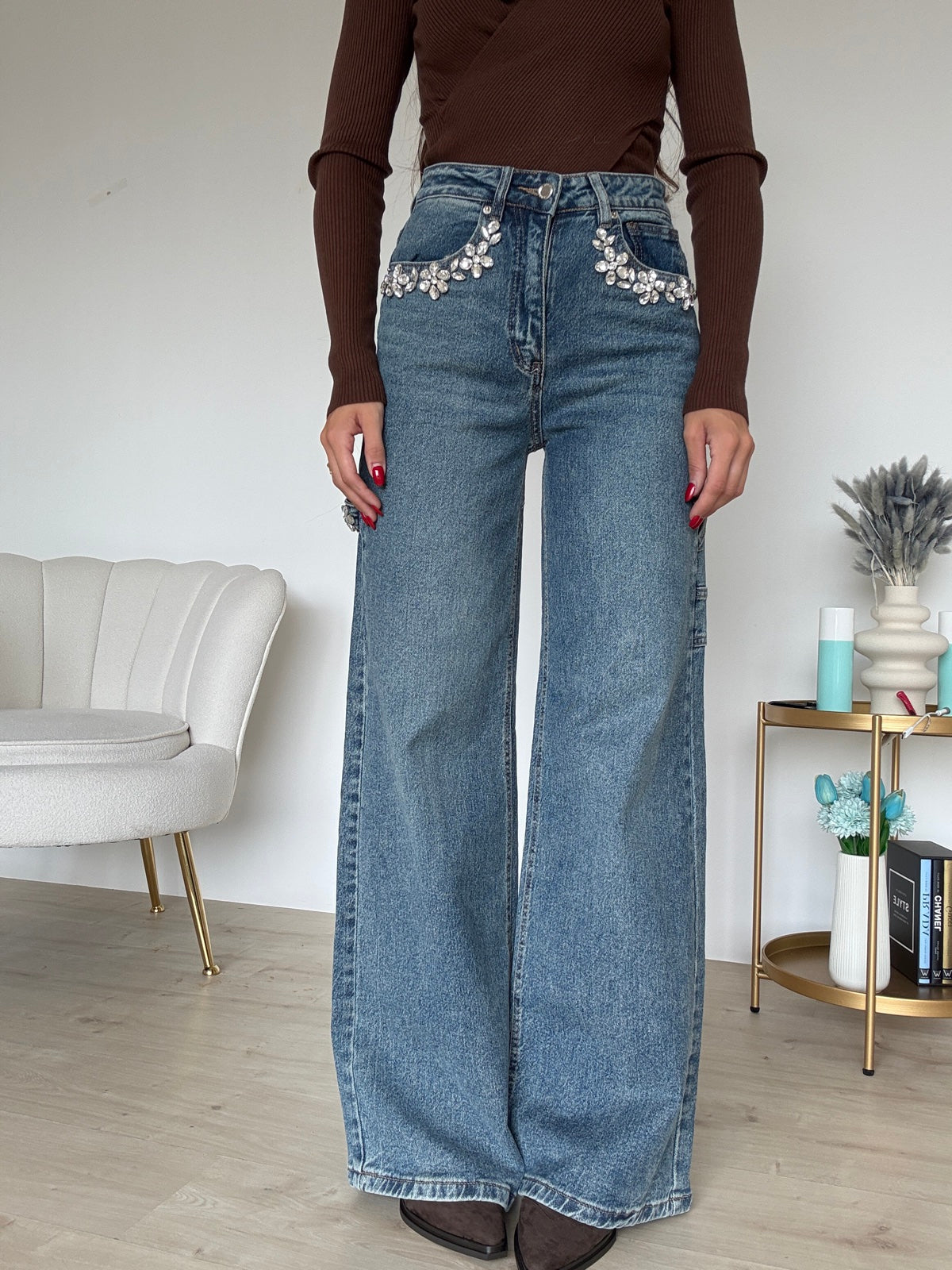V5022-JEANS PALAZZO LIGHTS