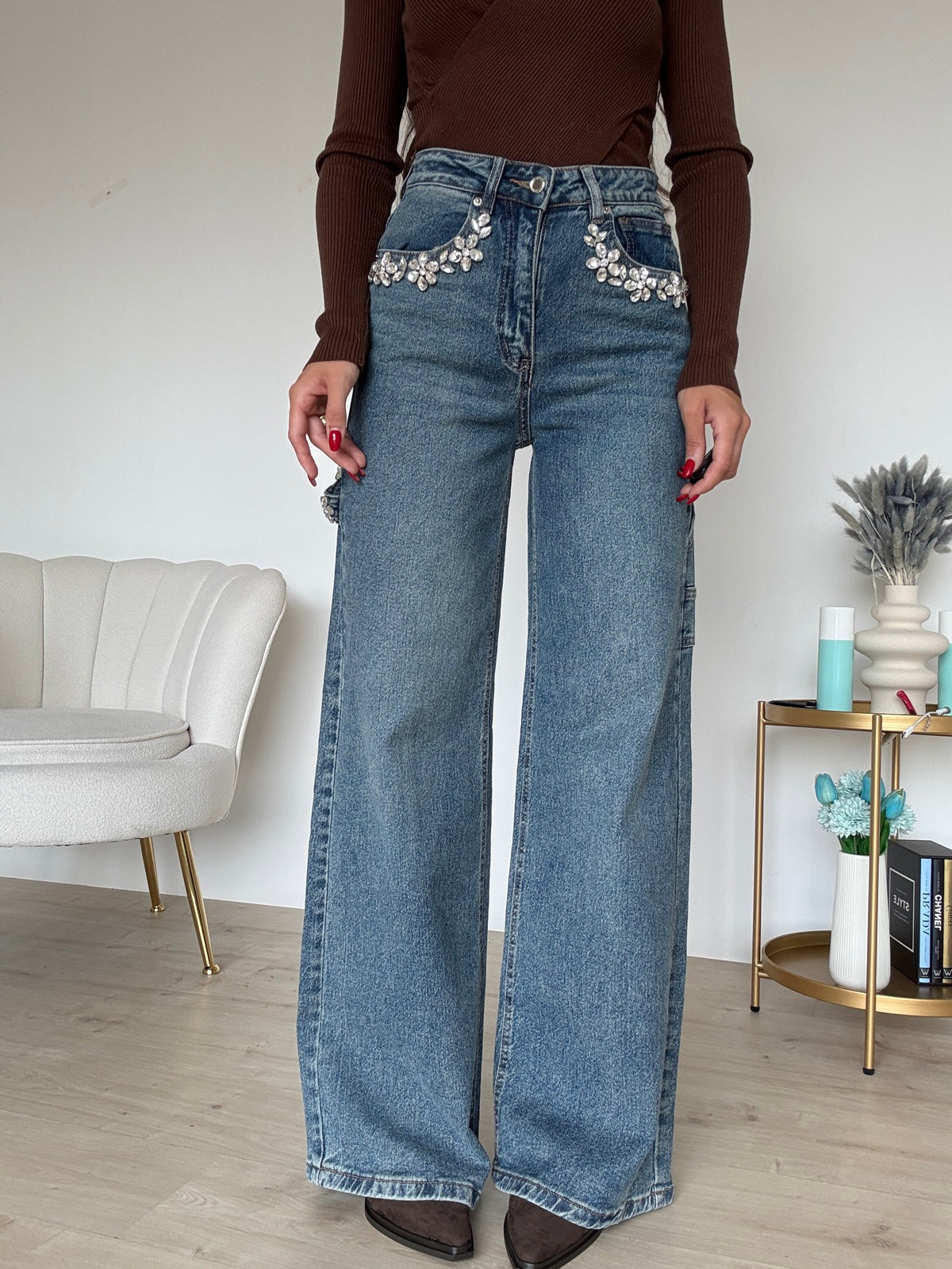V5022-JEANS PALAZZO LIGHTS
