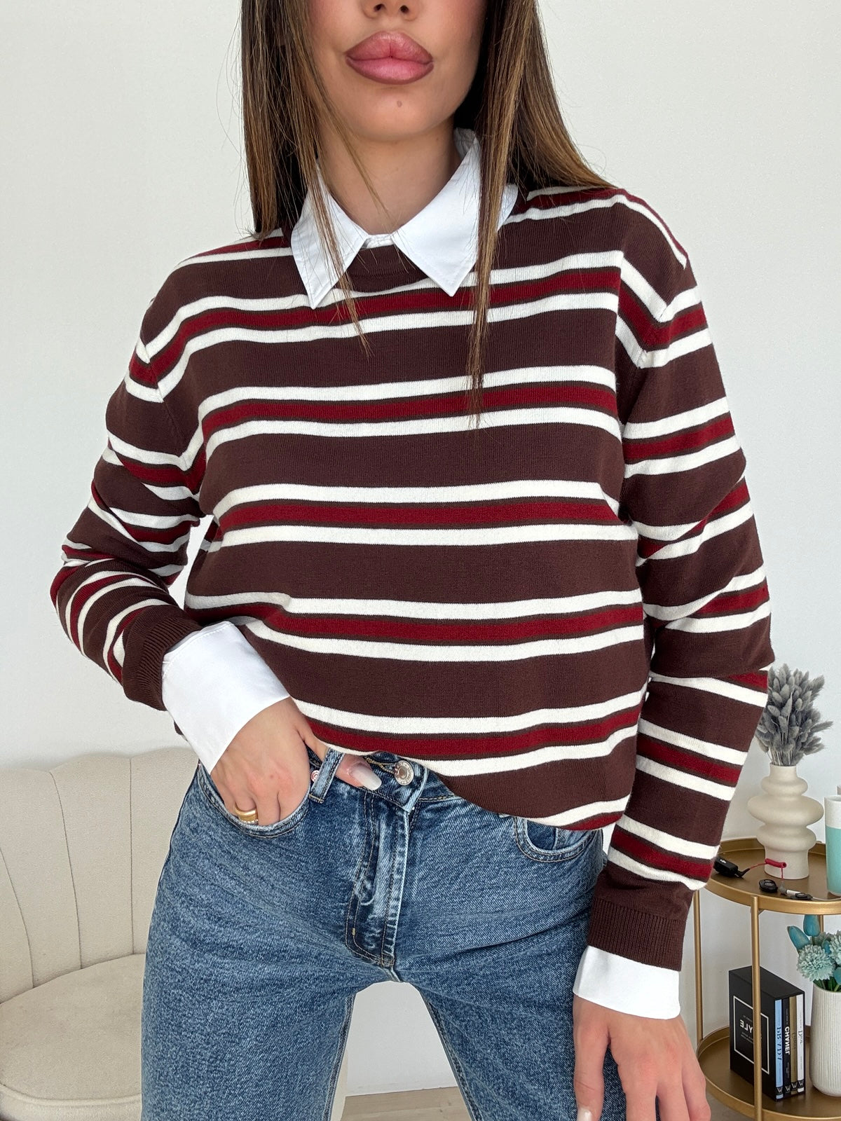 YHC7181-PULL JASMINE BORDEAUX