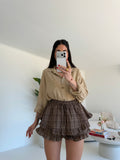 8222-MINI GONNA SHORT CHOCO