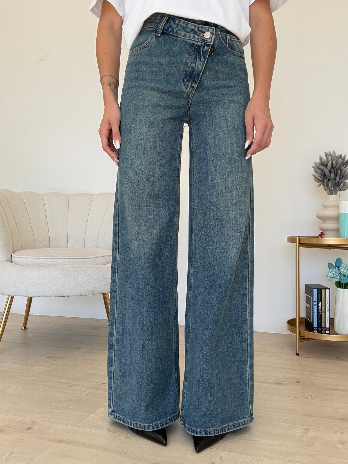MI25107-1JEANS PALAZZO ZOE DENIM SABBIATO
