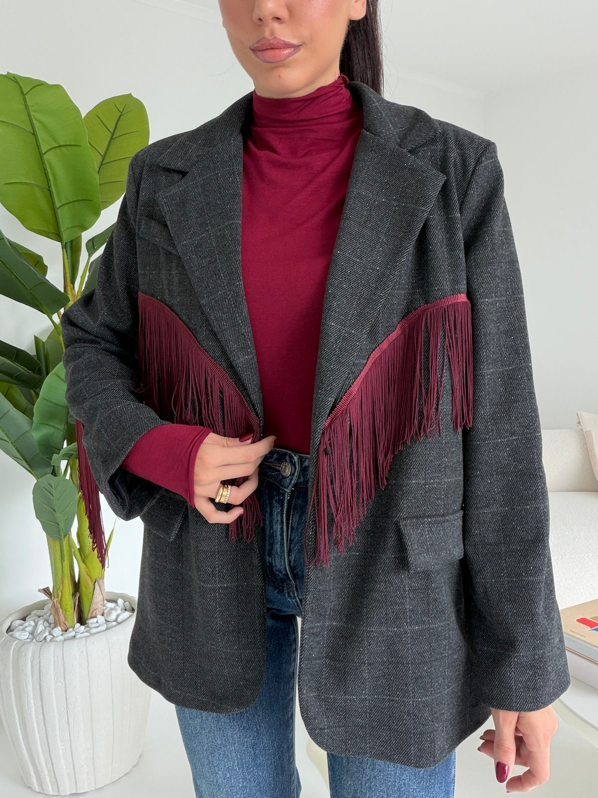 BLAZER FRANGE GREY