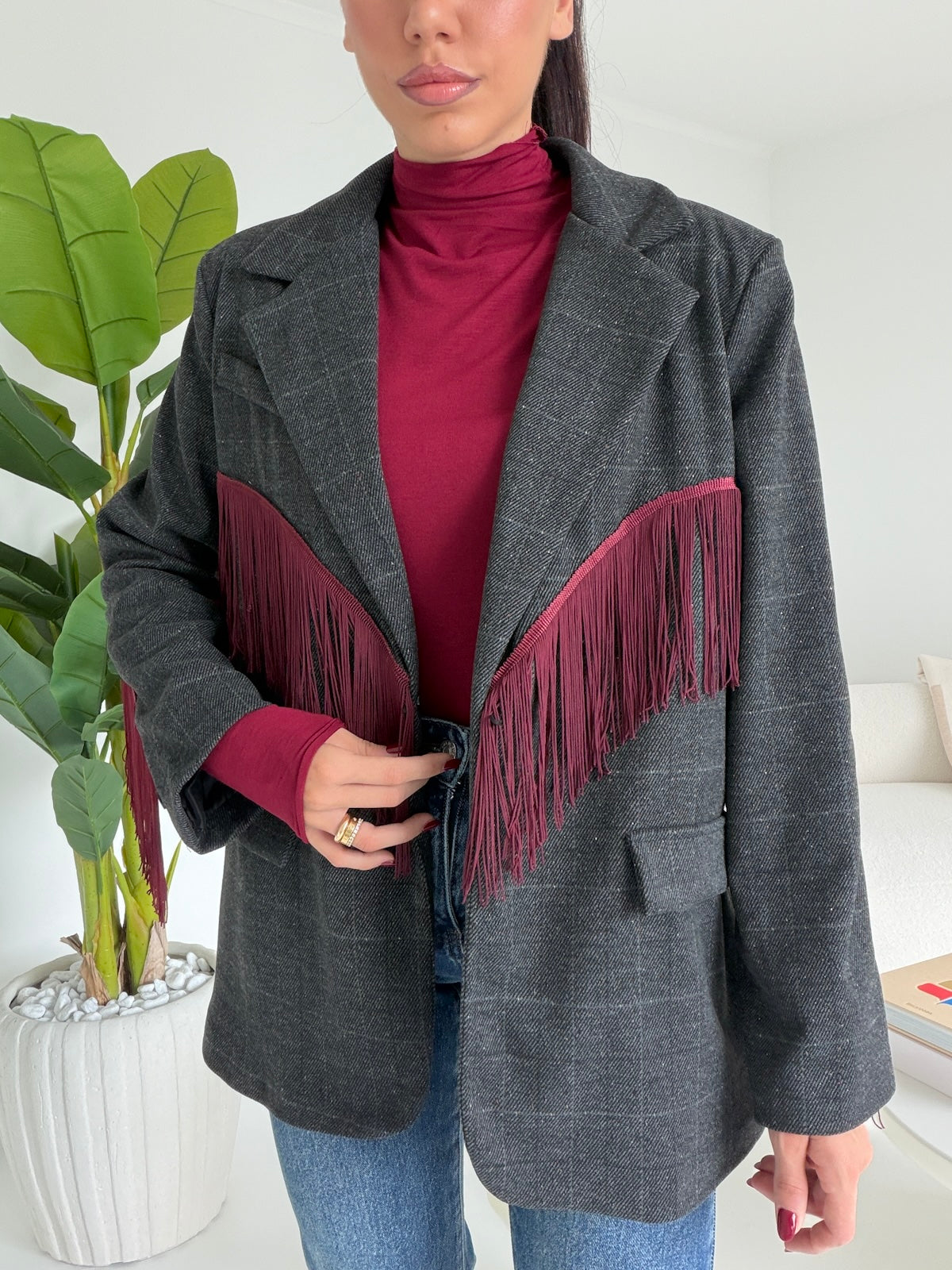 BLAZER FRANGE GREY