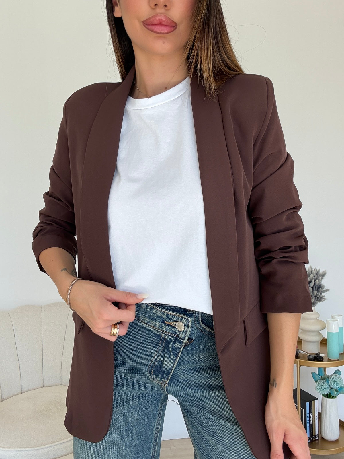 BLAZER 3/4 CHOCO