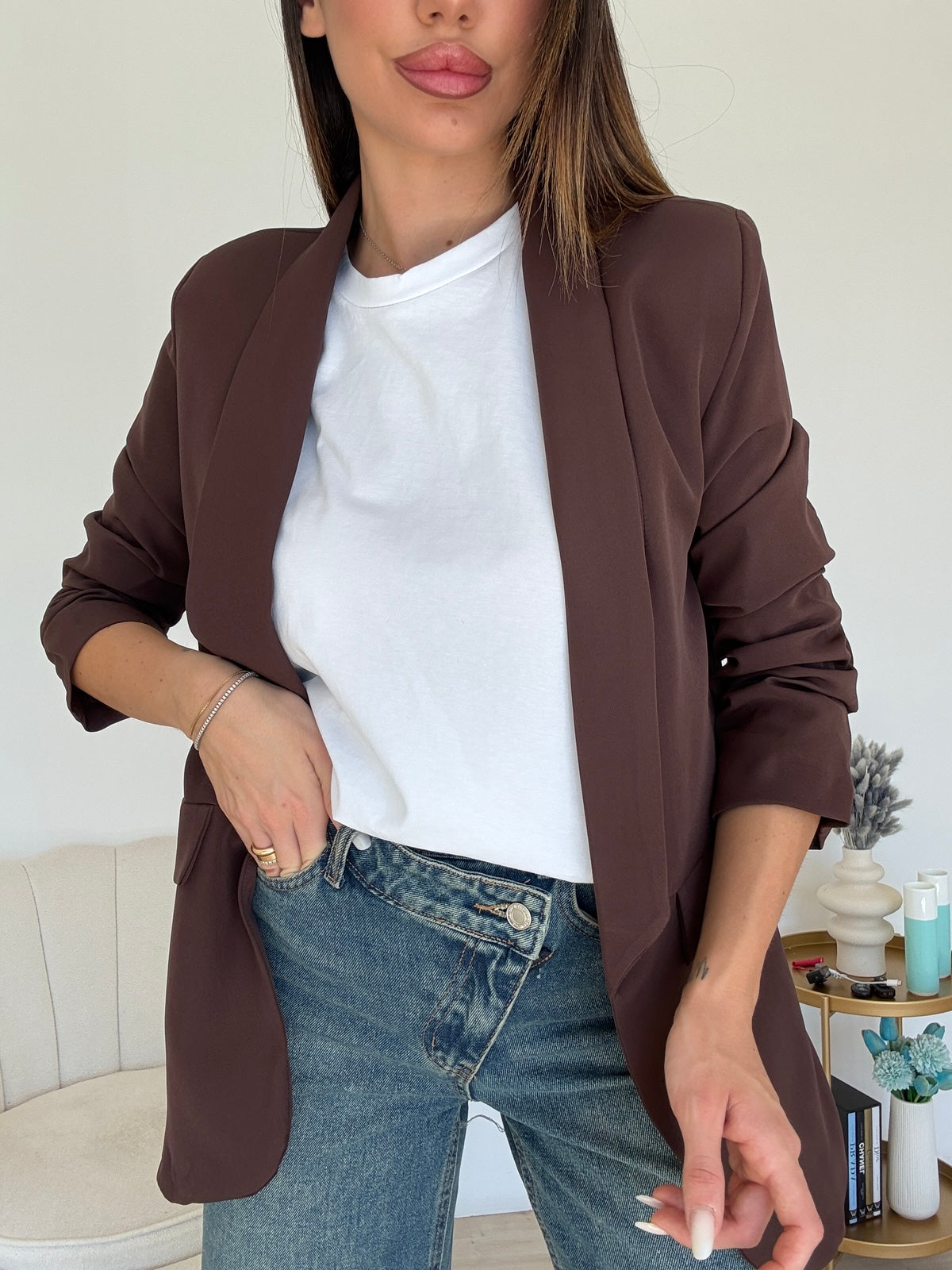 BLAZER 3/4 CHOCO