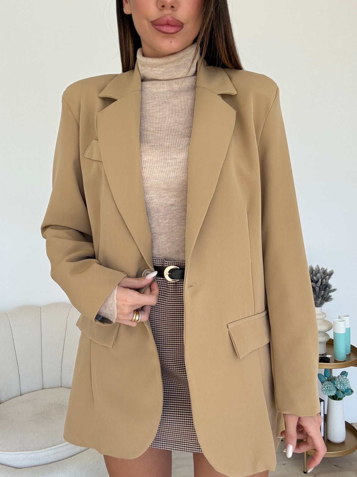 BLAZER OVERSIZE BISCOTTO