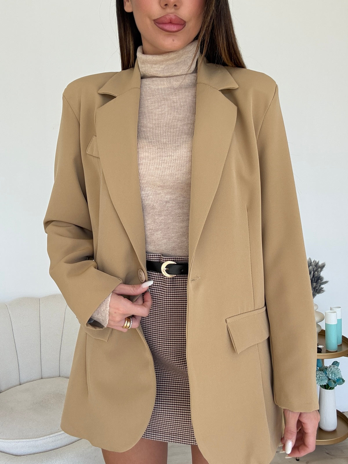 BLAZER OVERSIZE BISCOTTO