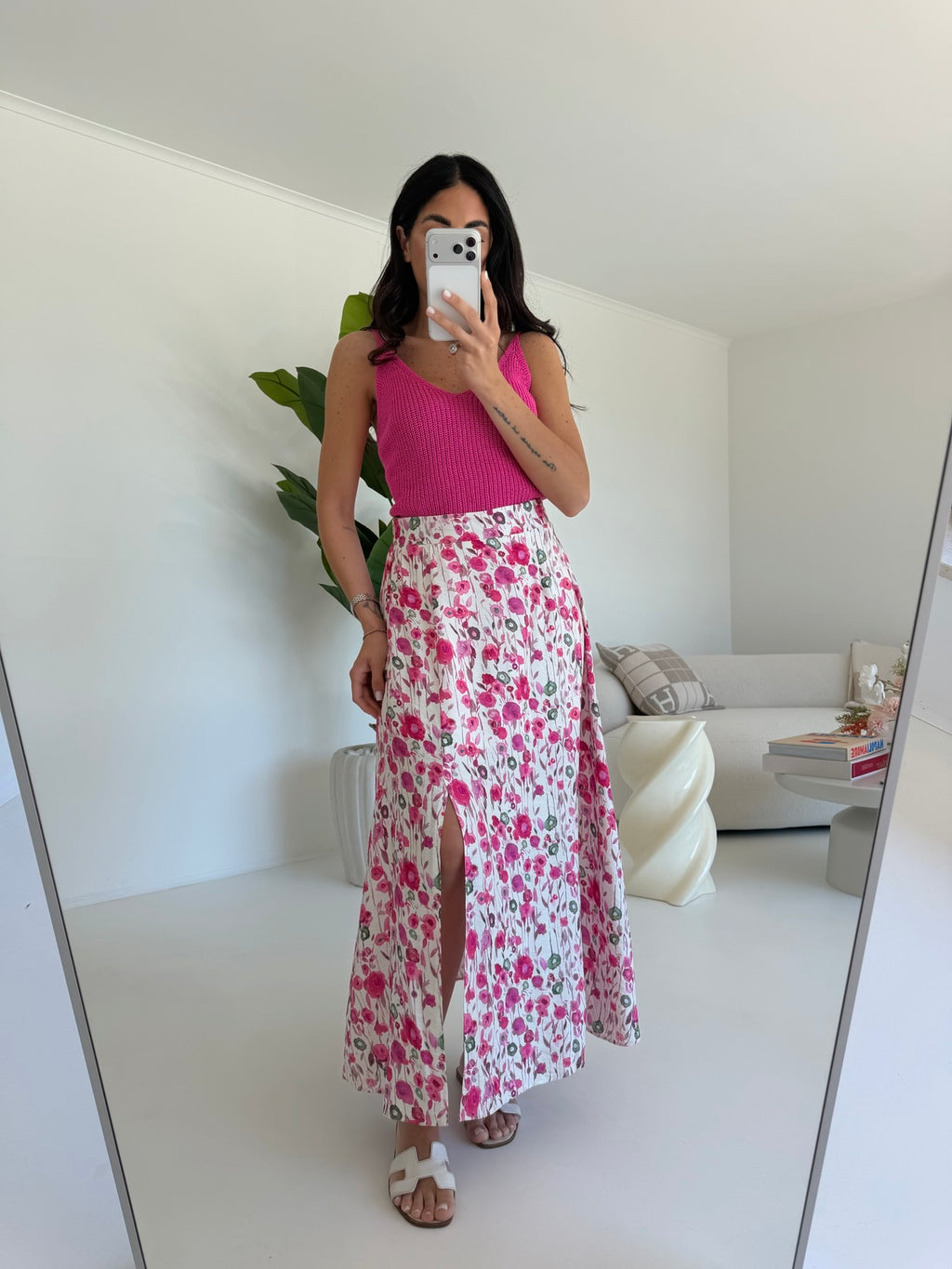 TOP IN FILO FUCSIA