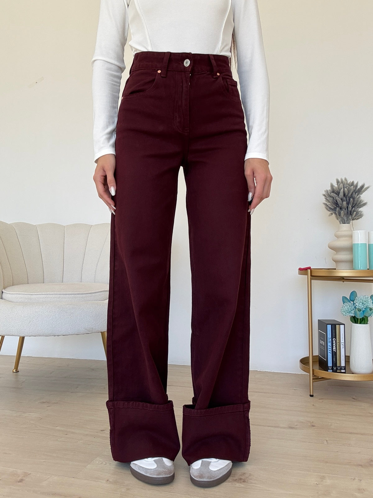 H3921-2-JEANS PIEGONE BORDEAUX